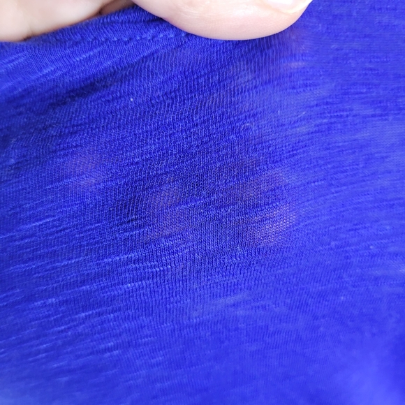 Womens Athleta Short Sleeve T-Shirt Cotton Poly Blend in bright Blue Size Small - Picture 8 of 9